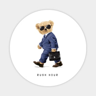 Business bear design "Rush hour" Magnet